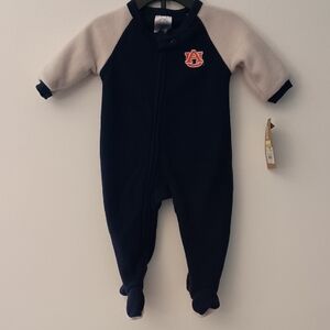 Rivalry Threads University Of Auburn Navy One-Piece Footie with Cream Sleeves